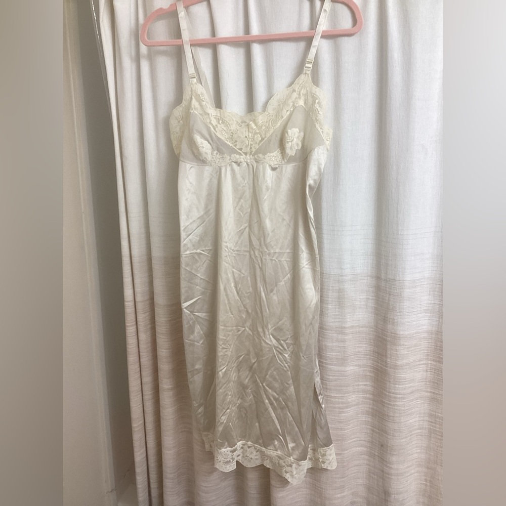 Elegant Cream Lace Slip Dress